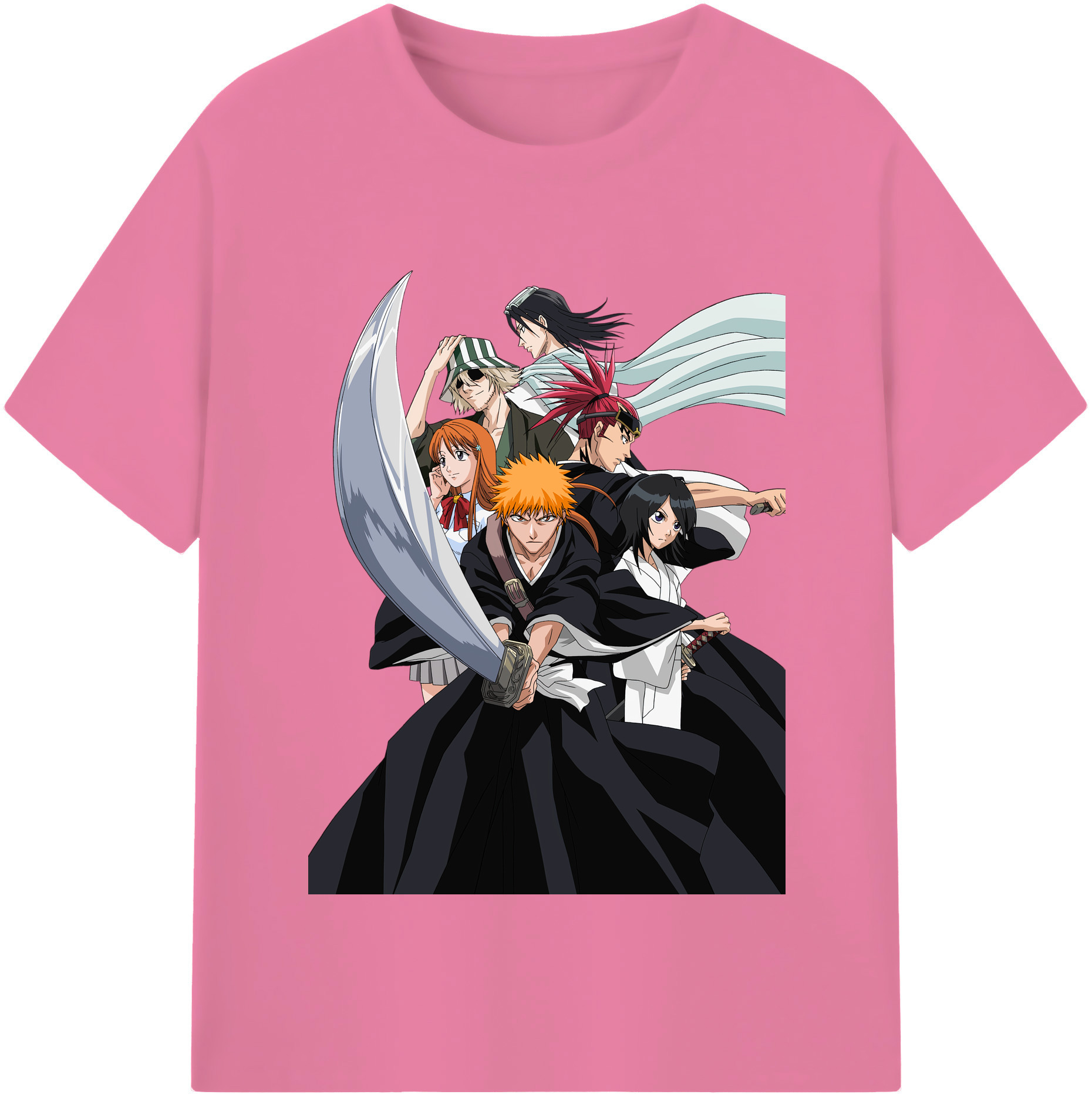 （画像用） ブリーチ 黒崎一護（くろさき いちご）BLEACH Kurosaki Ichigo 綿100％半袖Tシャツ（フロントプリント）